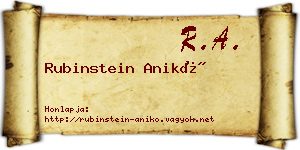 Rubinstein Anikó névjegykártya
